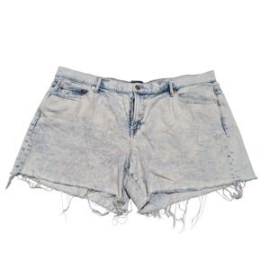 Gap Denim Shorts Women 18 Light Blue Acid Wash Short Raw Hem Distressed Summer